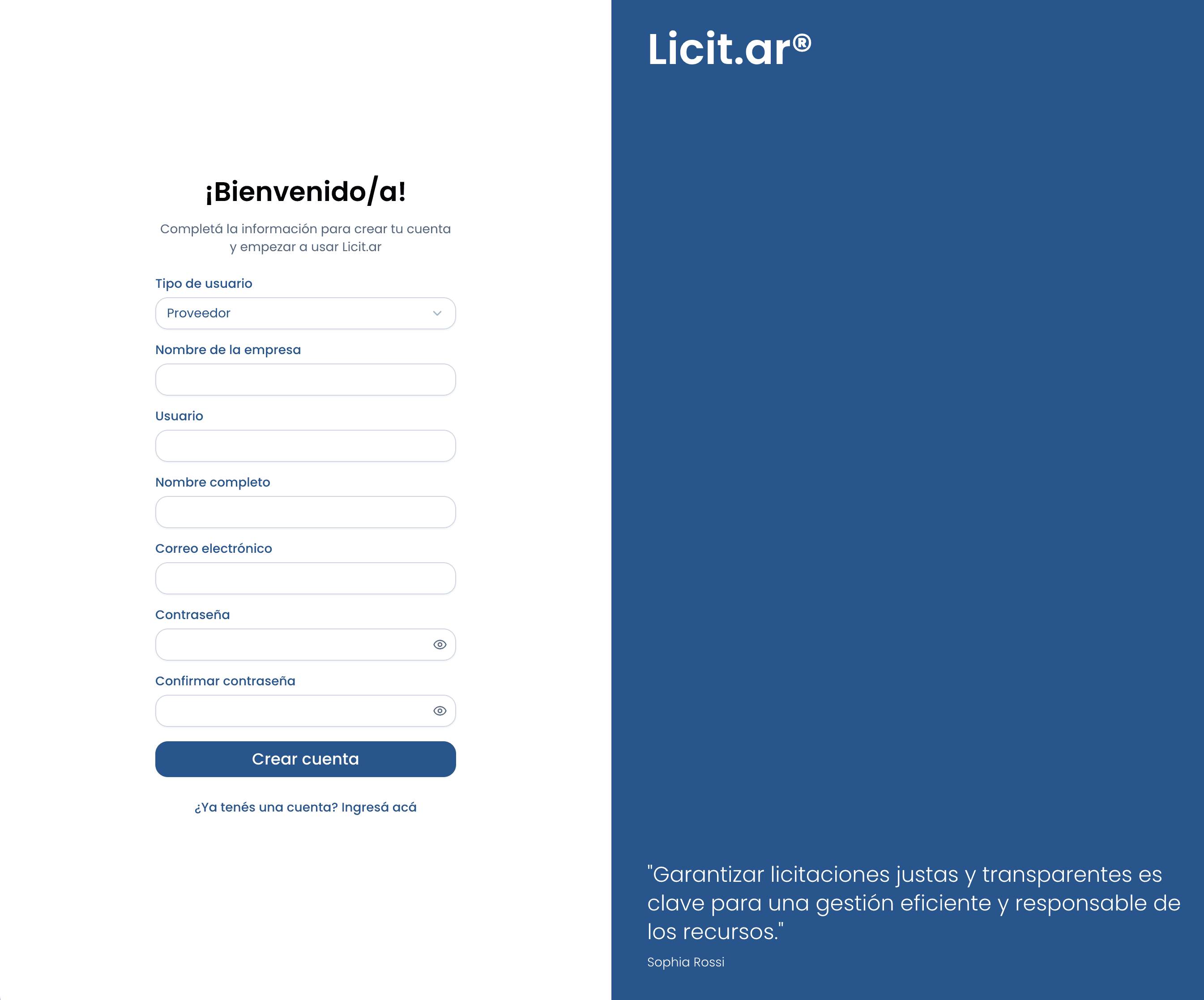Transparent Tenders Platform screenshot